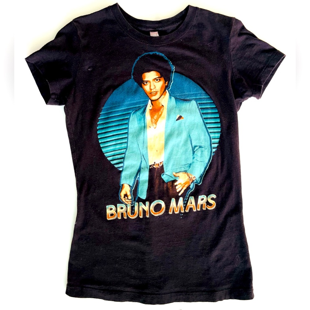 BRUNO MARS 2013 CONCERT TEE, FITS SZ SMALL Black Graphic T-Shirt